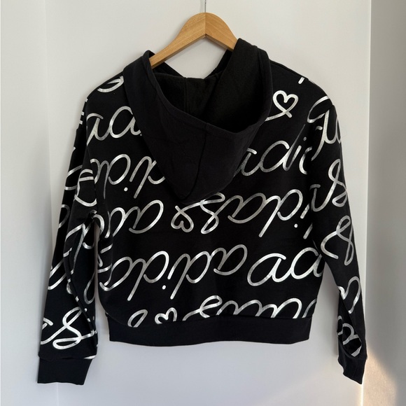 Adidas Girls Size 14 Script Fleece Pullover Hoodie - Picture 2 of 5